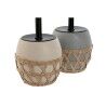 Scopino per il Bagno Home ESPRIT Nero Grigio Crema Fibra Dolomite 11 x 11 x 38 cm (2 Unità)