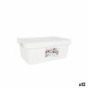 Scatola portaoggetti con coperchio Tontarelli Maya Bianco 4,2 L 28 x 18 x 11,2 cm (12 Unità)