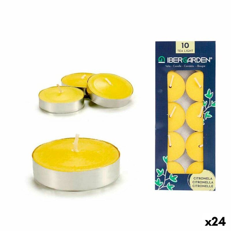 Set di Candele Ibergarden HL-1010CIT Giallo Metallo Cera Citronella (24 Unità) Set di Candele Ibergarden HL-1010CIT Giallo Metallo Cera Citronella (24 Unità)
