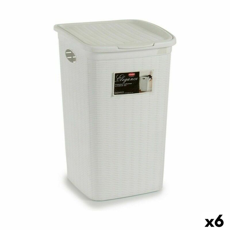 Cesto per i Panni Stefanplast Elegance Bianco Plastica 50 L 36,5 x 54,5 x 38 cm (6 Unità) Cesto per i Panni Stefanplast Elegance Bianco Plastica 50 L 36,5 x 54,5 x 38 cm (6 Unità)