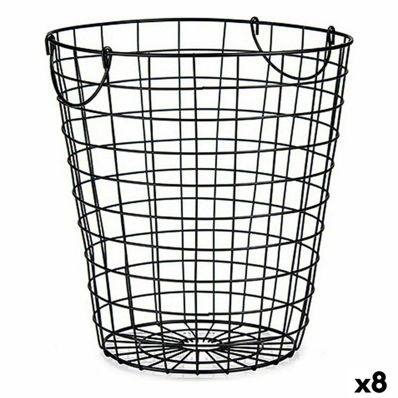 Cesto Kinvara W5759-M Nero Acciaio 30 x 30 x 30 cm Con manici (8 Unità) Cesto Kinvara W5759-M Nero Acciaio 30 x 30 x 30 cm Con manici (8 Unità)