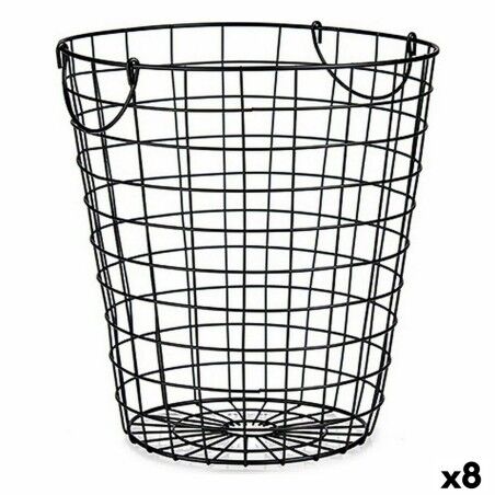 Cesto Kinvara W5759-M Nero Acciaio 30 x 30 x 30 cm Con manici (8 Unità)