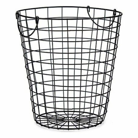 Cesto Kinvara W5759-M Nero Acciaio 30 x 30 x 30 cm Con manici (8 Unità)