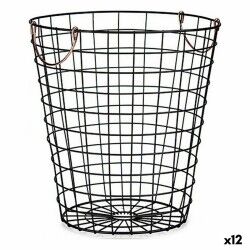 Cesto Kinvara W5759M-CH Nero Acciaio 30 x 30 x 30 cm Con manici (12 Unità)