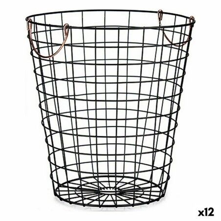 Cesto Kinvara W5759M-CH Nero Acciaio 30 x 30 x 30 cm Con manici (12 Unità)
