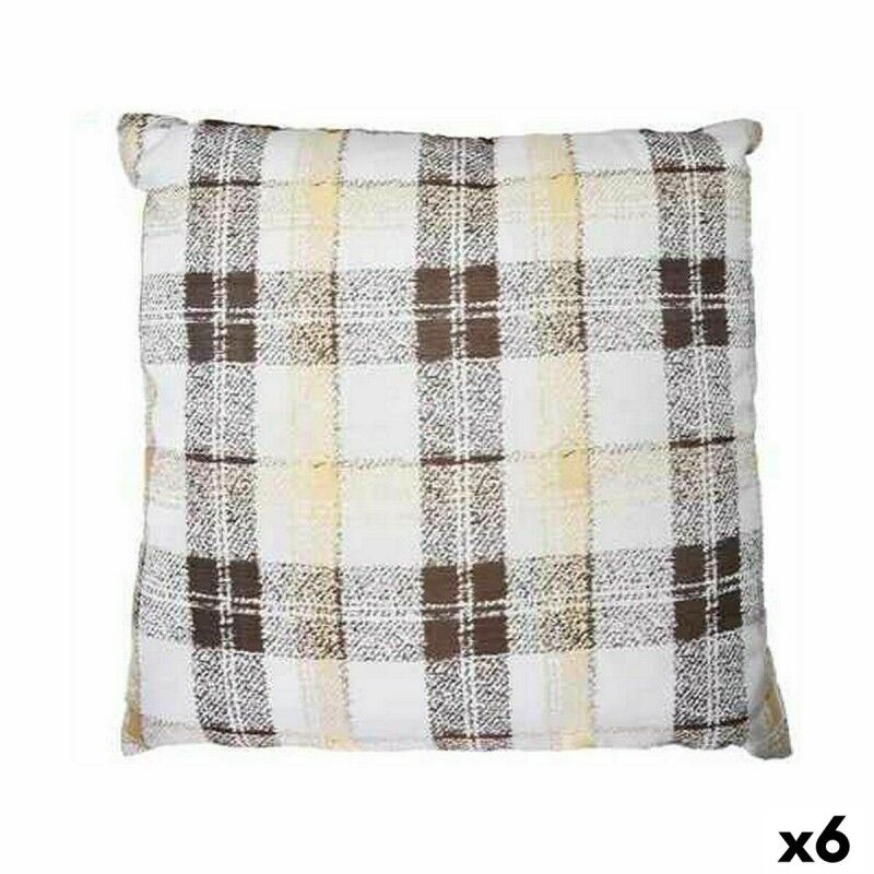 Cuscino 60 x 60 cm Quadri Marrone (6 Unità) Cuscino 60 x 60 cm Quadri Marrone (6 Unità)