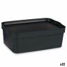 Scatola portaoggetti con coperchio Kipit TP593-1 Antracite Plastica 6 L 21 x 11 x 32 cm (12 Unità)