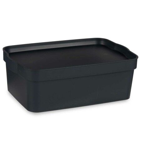 Scatola portaoggetti con coperchio Kipit TP593-1 Antracite Plastica 6 L 21 x 11 x 32 cm (12 Unità)