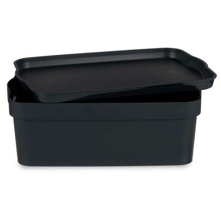 Scatola portaoggetti con coperchio Kipit TP593-1 Antracite Plastica 6 L 21 x 11 x 32 cm (12 Unità)