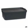 Scatola portaoggetti con coperchio Kipit TP595-1 Antracite Plastica 14 L 29,5 x 14,3 x 45 cm (12 Unità)