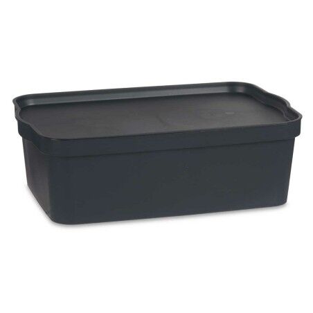Scatola portaoggetti con coperchio Kipit TP595-1 Antracite Plastica 14 L 29,5 x 14,3 x 45 cm (12 Unità)