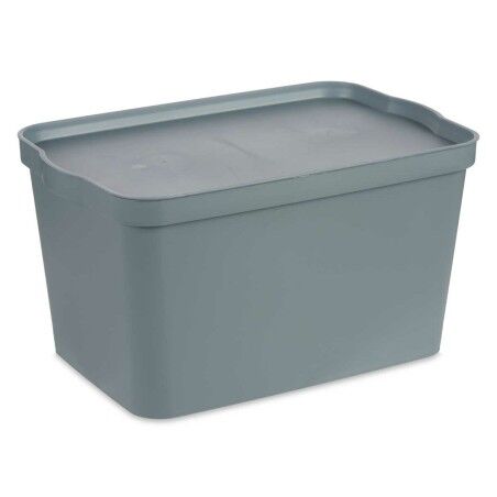 Scatola portaoggetti con coperchio Kipit TP596-2 Grigio Plastica 24 L 29,3 x 24,5 x 45 cm (6 Unità)