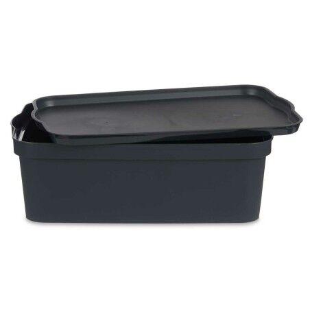 Scatola portaoggetti con coperchio Kipit TP595-1 Antracite Plastica 14 L 29,5 x 14,3 x 45 cm (12 Unità)