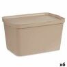Scatola portaoggetti con coperchio Kipit TP596-3 Beige Plastica 24 L 29,3 x 24,5 x 45 cm (6 Unità)