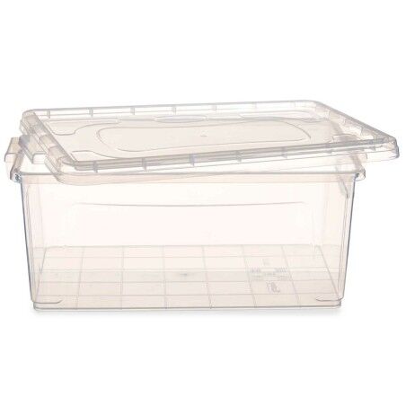 Scatola portaoggetti con coperchio Trasparente Plastica 22 L 32 x 20,5 x 50 cm (6 Unità)
