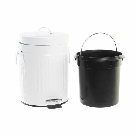 Secchio per la Spazzatura DKD Home Decor Bianco Ferro Di base (20 x 25 x 31 cm) (5 L)