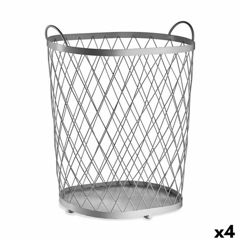 Cesto Argentato Metallo 40 L 31 x 54,7 x 46,5 cm (4 Unità) Cesto Argentato Metallo 40 L 31 x 54,7 x 46,5 cm (4 Unità)