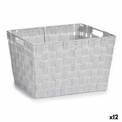 Cesto per i Panni Kipit A3-6875 Bianco Stoffa 10 L 25 x 20 x 35 cm (12 Unità)