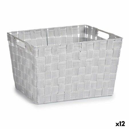 Cesto per i Panni Kipit A3-6875 Bianco Stoffa 10 L 25 x 20 x 35 cm (12 Unità)