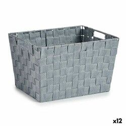 Cesto per i Panni Kipit A3-6875 Grigio Stoffa 10 L 25 x 20,5 x 35 cm (12 Unità)