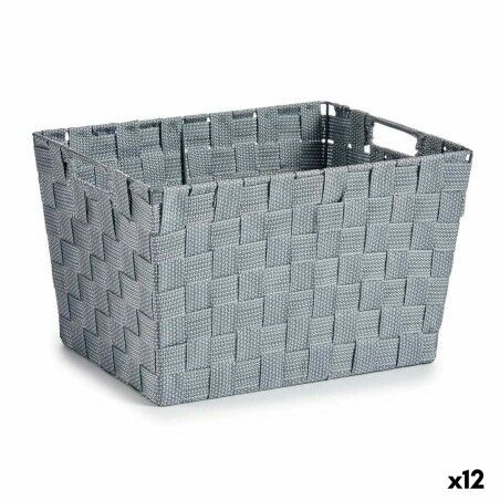 Cesto per i Panni Kipit A3-6875 Grigio Stoffa 10 L 25 x 20,5 x 35 cm (12 Unità)