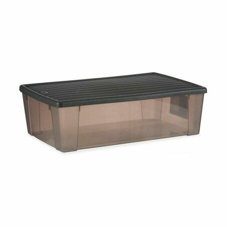 Scatola portaoggetti con coperchio Stefanplast Elegance Grigio Plastica 30 L 38,5 x 17 x 59,5 cm (6 Unità)