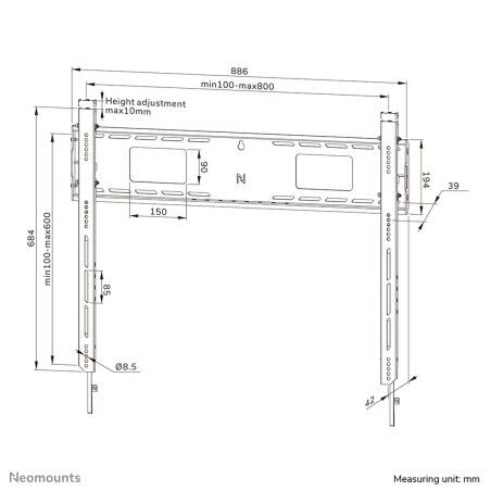 Supporto TV Neomounts WL30-750BL18 43"