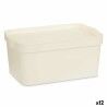 Scatola portaoggetti con coperchio Kipit TP594-4 Crema Plastica 7,5 L 21,5 x 14,5 x 32 cm (12 Unità)