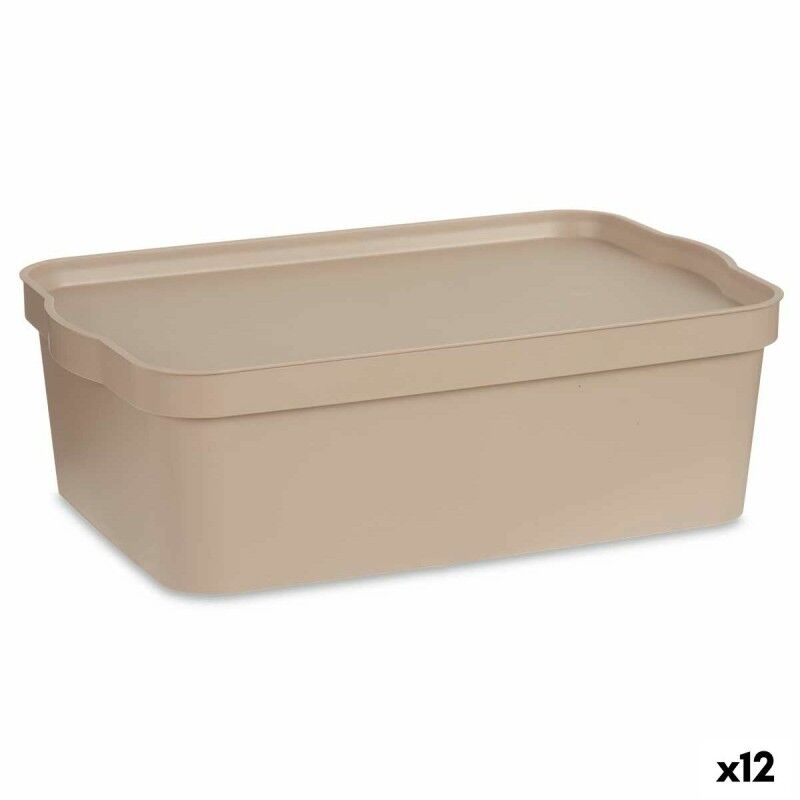 Scatola portaoggetti con coperchio Kipit TP595-3 TP595-3 Beige Plastica 14 L (12 Unità) Scatola portaoggetti con coperchio Kipit TP595-3 TP595-3 Beige Plastica 14 L (12 Unità)