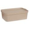 Scatola portaoggetti con coperchio Kipit TP595-3 Beige Plastica 14 L 29,5 x 14,5 x 45 cm (12 Unità)