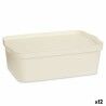Scatola portaoggetti con coperchio Kipit TP595-4 Crema Plastica 14 L 29,5 x 14,3 x 45 cm (12 Unità)