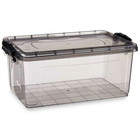 Scatola portaoggetti con coperchio Kipit TP546-2 Antracite Plastica (12 Unità)