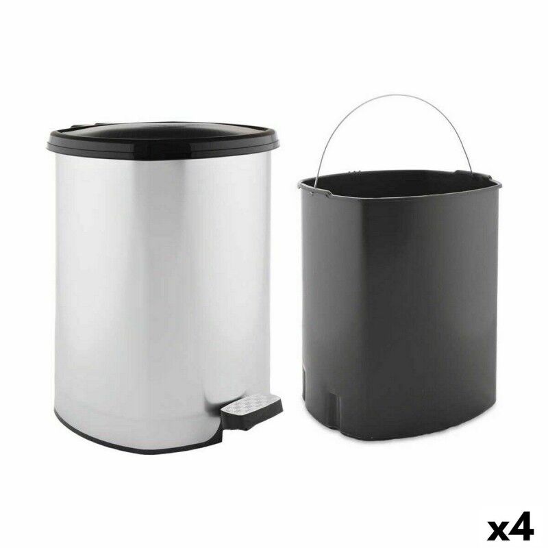 Cestino a pedale Berilo D002-1 Argentato Plastica 20 L (4 Unità) Cestino a pedale Berilo D002-1 Argentato Plastica 20 L (4 Unità)