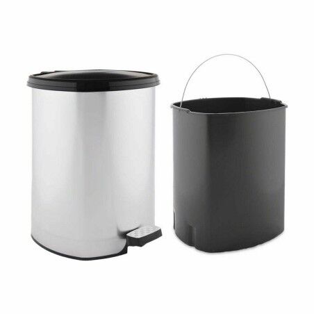 Cestino a pedale Berilo D002-1 Argentato Plastica 20 L (4 Unità)