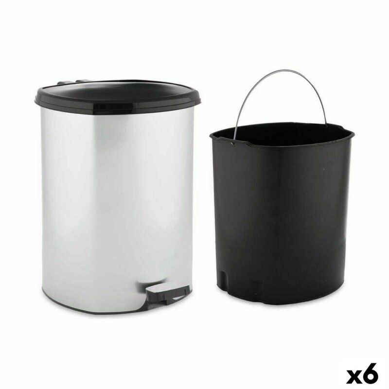 Cestino a pedale Berilo D003-1 Argentato Plastica 11 L (6 Unità) Cestino a pedale Berilo D003-1 Argentato Plastica 11 L (6 Unità)