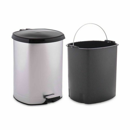 Cestino a pedale Berilo D004-1 Argentato Plastica 6 L (6 Unità)