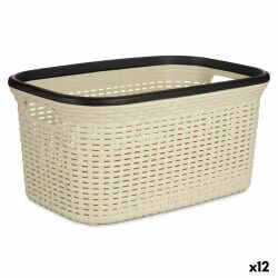 Cesto per i Panni Kipit TP7001-1 Crema Plastica 36 L 36 x 25,5 x 52,5 cm (12 Unità)