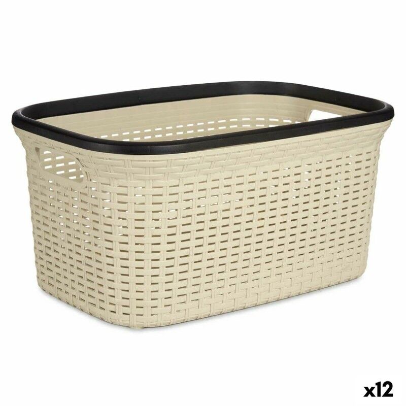 Cesto per i Panni Kipit TP7001-1 TP7001-1 Nero Crema Plastica 36 L 36 x 25,5 x 52,5 cm (12 Unità) Cesto per i Panni Kipit TP7001-1 TP7001-1 Nero Crema Plastica 36 L 36 x 25,5 x 52,5 cm (12 Unità)