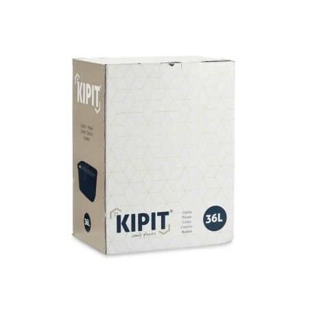 Cesto per i Panni Kipit TP7001-2 Grigio Plastica 36 L 36 x 25,5 x 53 cm (12 Unità)