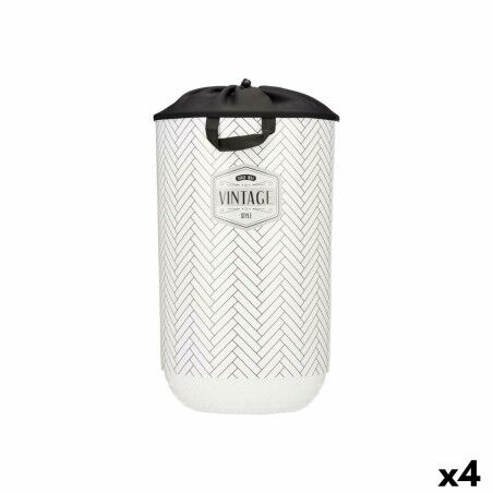 Cesto per i Panni Kipit Vintage Bianco Plastica 40 L 34 x 52,5 x 34 cm (4 Unità)