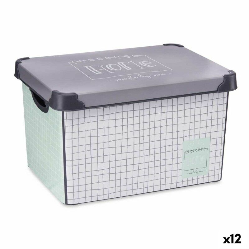 Scatola portaoggetti con coperchio Kipit STYLE BOX-22L-2 Home Grigio Plastica Con griglia 22 L (12 Unità)
