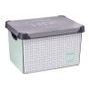 Scatola portaoggetti con coperchio Kipit Home Grigio Plastica Con griglia 22 L 29 x 23,5 x 39 cm (12 Unità)