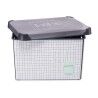 Scatola portaoggetti con coperchio Kipit Home Grigio Plastica Con griglia 22 L 29 x 23,5 x 39 cm (12 Unità)