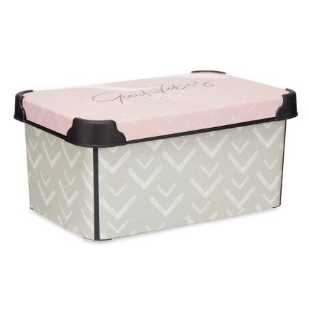 Scatola portaoggetti con coperchio Kipit Vibes Rosa Plastica Frecce 5 L 19 x 13,5 x 29,5 cm (12 Unità)