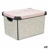 Scatola portaoggetti con coperchio Kipit Vibes Rosa Plastica Frecce 17 L 28 x 22 x 37 cm (12 Unità)