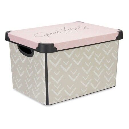 Scatola portaoggetti con coperchio Kipit Vibes Rosa Plastica Frecce 17 L 28 x 22 x 37 cm (12 Unità)