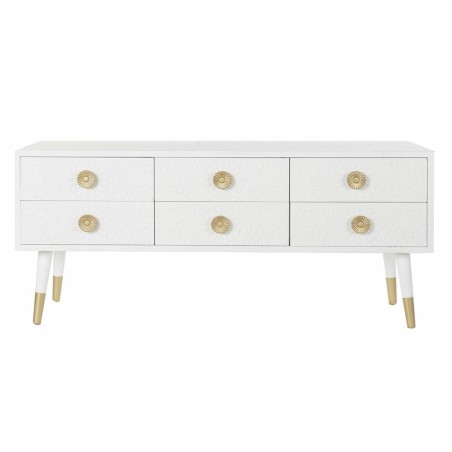 Mobile TV DKD Home Decor Bianco Dorato Abete Legno MDF 120 x 42 x 54 cm