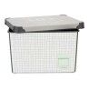 Scatola portaoggetti con coperchio Kipit Home Grigio Plastica Con griglia 17 L 28 x 22 x 37 cm (12 Unità)