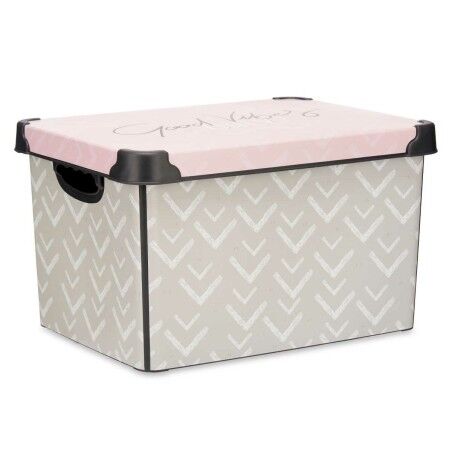Scatola portaoggetti con coperchio Kipit Vibes Rosa Plastica Frecce 22 L 30 x 23,5 x 40 cm (12 Unità)
