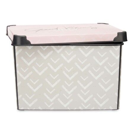 Scatola portaoggetti con coperchio Kipit Vibes Rosa Plastica Frecce 22 L 30 x 23,5 x 40 cm (12 Unità)